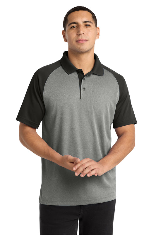 PosiCharge ® RacerMesh ® Raglan Heather Block Polo. ST641 (Overstock) (b5)