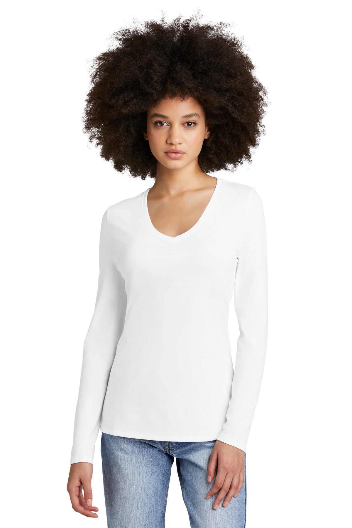 District® Women's Perfect Tri® Long Sleeve V-Neck Tee DT135 ...