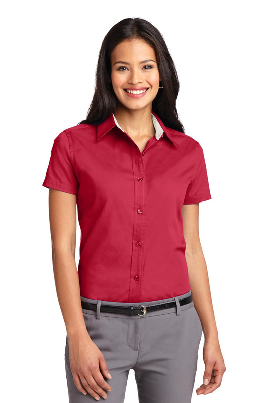 Ladies Short Sleeve Easy Care  Shirt.  L508 (Overstock) (b2)