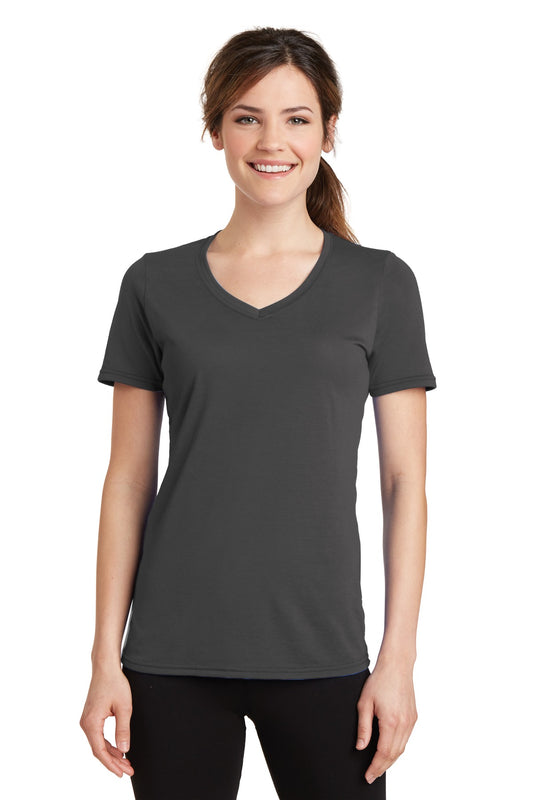 Ladies Performance Blend V-Neck Tee. LPC381V