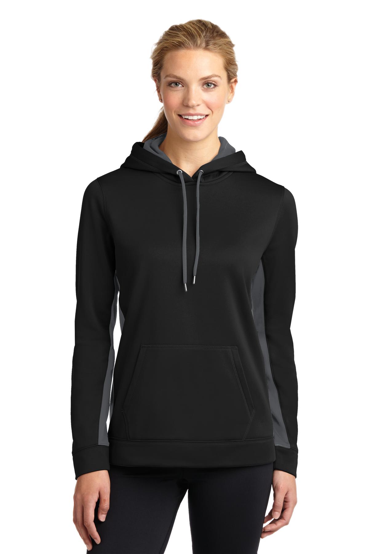 Ladies Sport-Wick® Fleece Colorblock Hooded Pullover. LST235