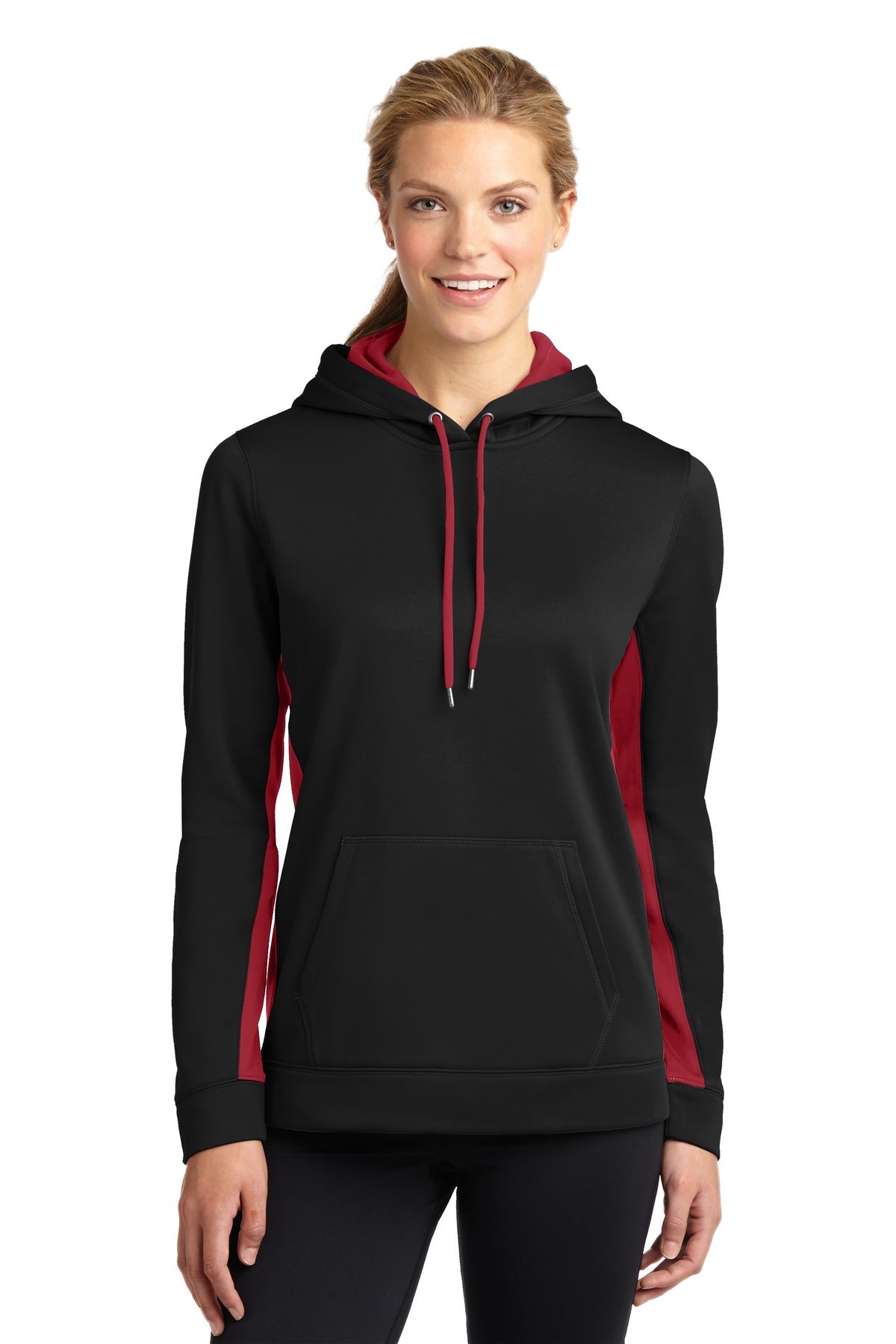 Ladies Sport-Wick® Fleece Colorblock Hooded Pullover. LST235