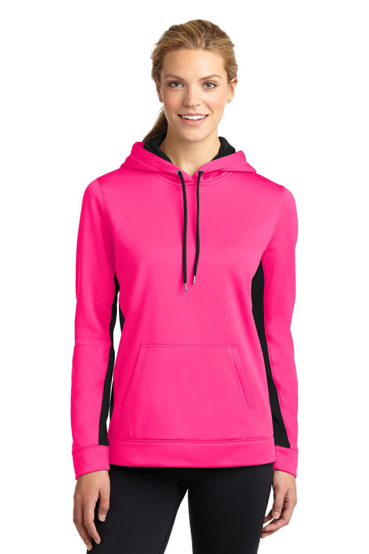 Ladies Sport-Wick® Fleece Colorblock Hooded Pullover. LST235