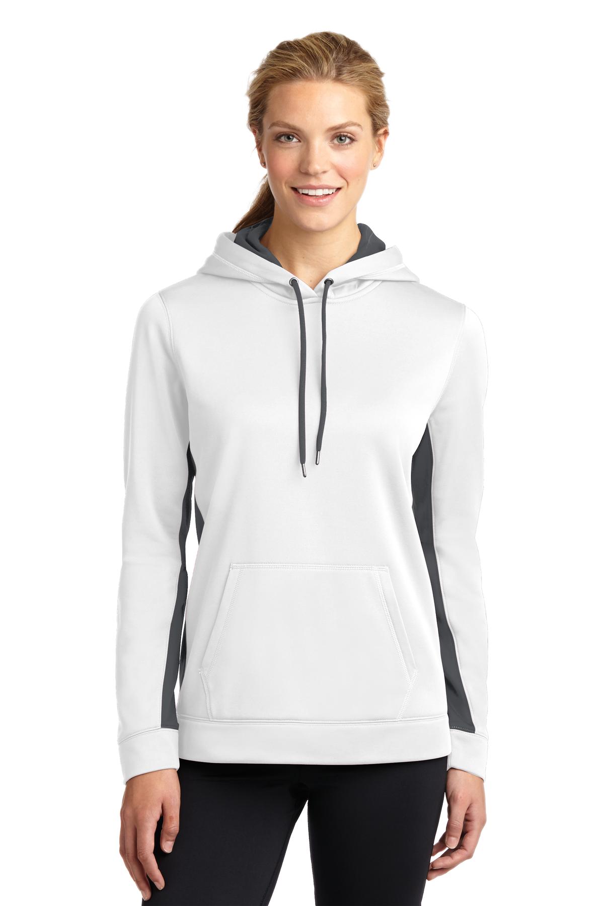 Ladies Sport-Wick® Fleece Colorblock Hooded Pullover. LST235