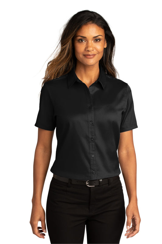 Ladies Short Sleeve SuperPro React™Twill Shirt. LW809 (Overstock) (b6)