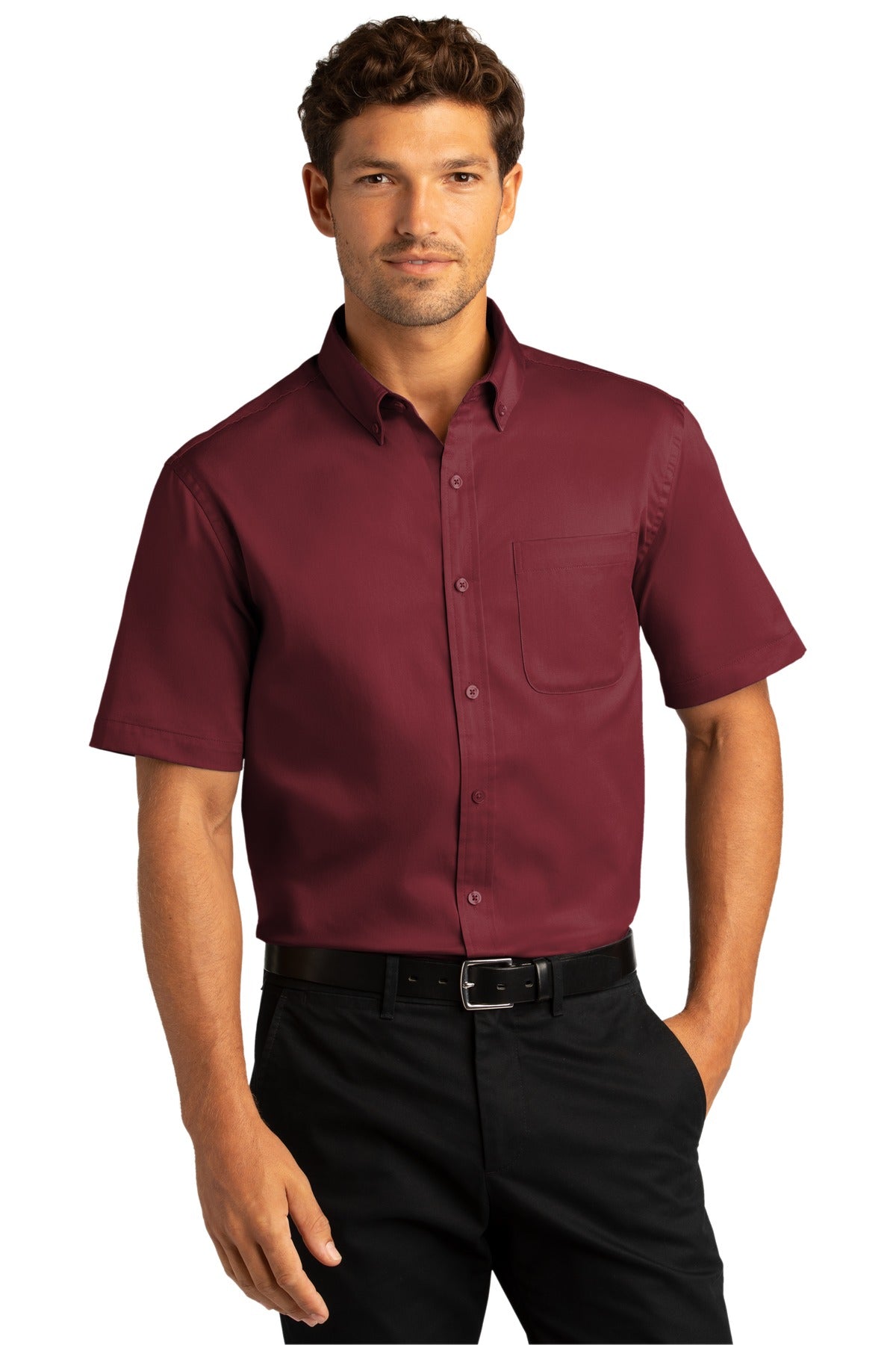 Short Sleeve SuperPro React™ Twill Shirt. W809