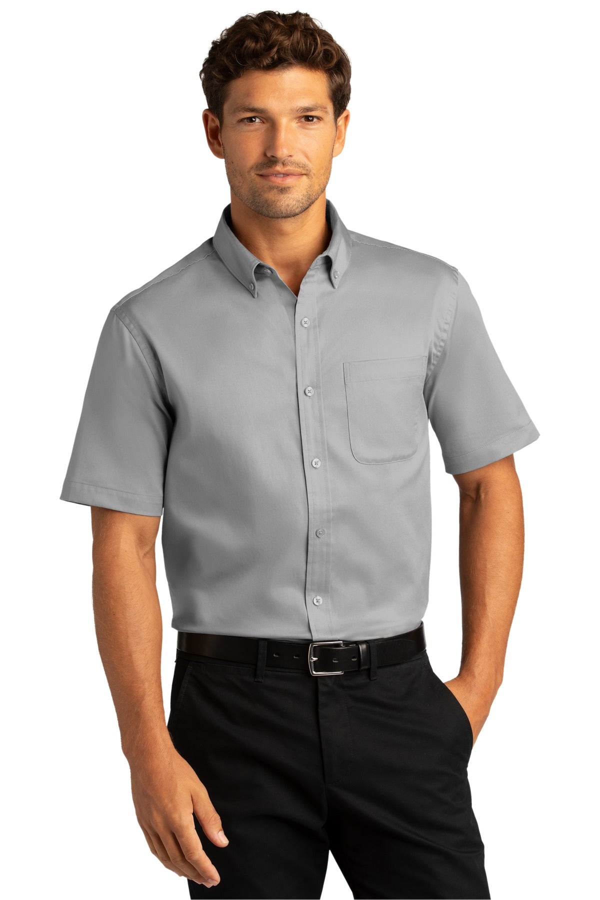 Short Sleeve SuperPro React™ Twill Shirt. W809